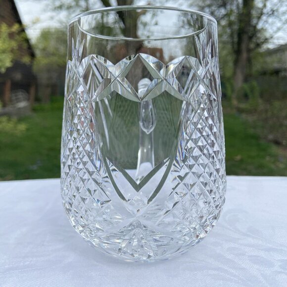 Waterford Vtg Heavy 14 oz Tankard Dunmore w/ Crest 4.5" Tall Mug Handles - Picture 4 of 11